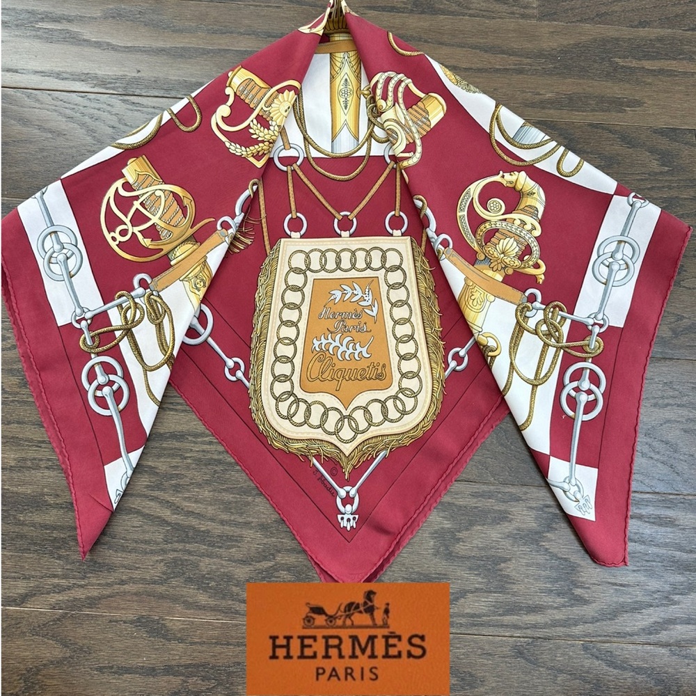 Hermès Red and Gold Scarf